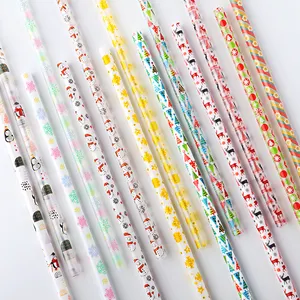 reusable straws with design, 12 in plastic drinking straws in bulk, extra long straws Christmas straws