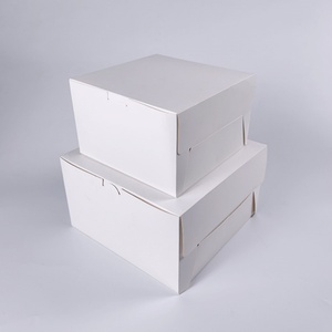 Custom <b>White</b> Paper Bakery <b>Box</b> square Cardboard Disposable 10 X 10 X 10 12 Inch Packaging Cake <b>Box</b> - Product Image 1