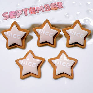 Patch étoile en résine à cinq branches bricolage matériel fait à la main chaussures fleurs crème colle coques de téléphone papeterie étoile à cinq branches - Product Image 1