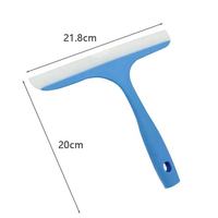 Raclette à verre manuelle en forme de T - Manche en plastique bleu + lame en caoutchouc blanc, idéale pour le nettoyage des fenêtres, des miroirs et des surfaces en carrelage