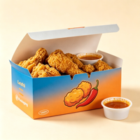 Boîte à emporter pour poulet frit, personnalisable, jetable, imperméable, en kraft, écologique, emballage alimentaire pour restaurant, pour poulet frit