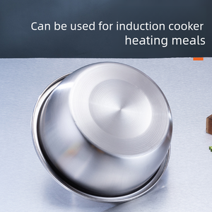 Tigela de Salada Multiuso Sustentável em Aço Inoxidável Polido, Tigela Profunda para Sopa, Utensílios para Uso Doméstico - Product Image 5