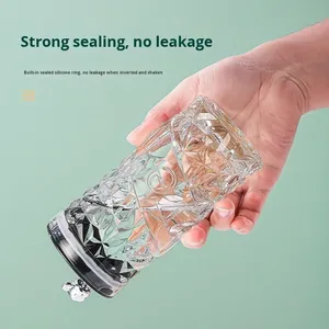 Little Bear Design High Borosilicate Glass Tea <strong>Cup</strong> with Covered Lid Straw Multi-Layer No Filter Required National Trend <strong>for</strong> <strong>Work</strong> - Product Image 1