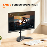 Support d'écran KHCOOHOO, support de bureau, bras réglable 27 pouces, capacité 8 kg, VESA 75/100, acier allié 90, rotation à 360°, en stock