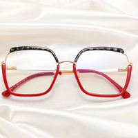Gafas de Diseño Cuadradas Extra Grandes de Metal TR90, Gafas Anti Luz Azul 2025, Montura de Gafas Coloridas para Mujer
