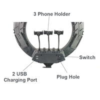 Ring Light RL18 de 45cm 18 pouces alimenté par batterie Rechargeable pour l'extérieur Tik Tok Live Stream LED Ring Light avec trépied