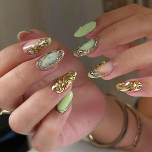 Uñas <span class=keywords><strong>Postizas</strong></span> de Estilo Francés, ABS, <span class=keywords><strong>para</strong></span> Aplicación con <span class=keywords><strong>Pegamento</strong></span>, Set de Manicura de 24 Piezas, Uñas Pre-diseñadas - Product Image 4