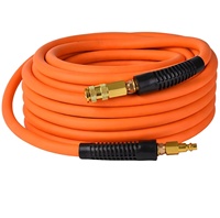 Tuyau d'air flexible hybride 3/8X50FT, tuyau pneumatique tressé robuste pour garage, atelier, utilisation automobile avec raccords rapides