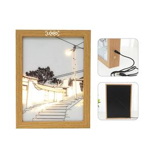 Custom Logo Light up Picture 3D <b>Frame</b> Art <b>Painting</b> Wall Decor 3 Modes Glowing Night Lights Illuminated <b>Painting</b> Lighting - Product Image 2