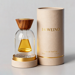 Flacone di Profumo Unico da 30ML Rotondo, Design da 50ML, Bottiglia di Vetro per Profumo da 100ML con Tappo in Legno - Product Image 1