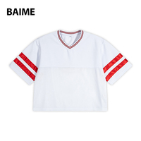 Vente chaude T-shirt de sport à col en V pour hommes de bonne qualité Maillot Streetwear respirant Coupe ample Style Hip Hop pour une utilisation en extérieur