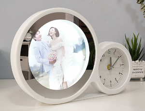 Custom LED Magic Mirror <b>Photo</b> <b>Frame</b> <b>Plastic</b> Round Heart Shape Wedding Birthday Gift Display - Product Image 4