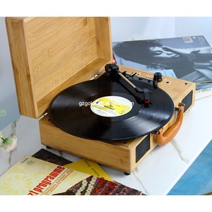 Gramophone portable en bambou avec haut-parleur stéréo intégré, <span class=keywords><strong>lecteur</strong></span> de disques vinyles <span class=keywords><strong>Bluetooth</strong></span>, tourne-disque, autres équipements audio domestiques - Product Image 1
