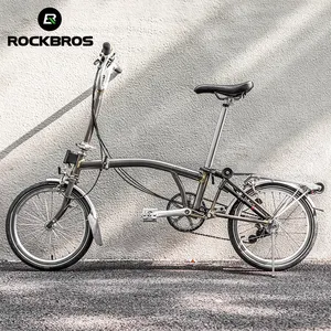 ROCKBROS-Béquille réglable en alliage d'aluminium pour vélo pliant de 16 pouces, accessoires noirs