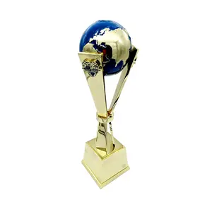 Customize the lowest price metal earth-friendly trophy bracket to hold up the earth trophy with ocean