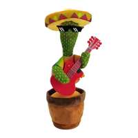 Mise à niveau lumineuse jouets en peluche électriques poupées transfrontalières parlent la danse diverses langues options de styles multiples, y compris le cactus