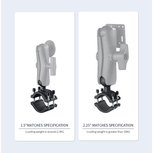 VINmounts support 2,25" tête sphérique, pince tube rond pour moissonneuses et ordinateurs de véhicule, pince tube robuste - Product Image 4