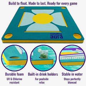 Table flottante Mahjong pour piscine et spa - Plateau de jeu pour adultes compatible avec les dominos et le poker - Product Image 5