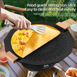 Irregular Double Bottom 4.5mm <strong>Thickness</strong> Die-cast Aluminum Party Outdoor Camping Barbecue Non Stick Bbq Griddle <strong>Grill</strong> <strong>Pan</strong> - Product Image 4