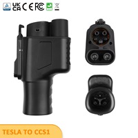 Adaptor mobil Outlet elektrik, adaptor mobil Outlet elektrik, adaptor pengisi daya DC EV colokan konektor catu daya super Tesla ke CCS1 500A 250KW