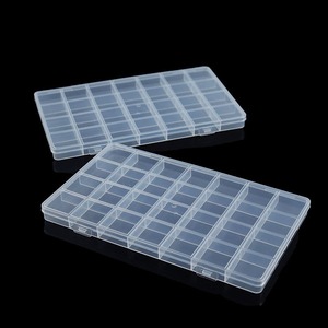 Caja de almacenamiento de plástico transparente, 22,5x13,2x1,5 cm, 28 compartimentos para cuentas, joyería, organización de equipo de pesca, estuche Rectangular - Product Image 4