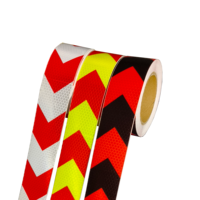 Signalisation de sécurité pour camion en PVC réfléchissant bicolore haute visibilité, auto-adhésive, 2 pouces, étanche, pour extérieur