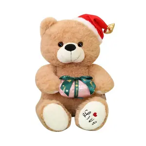 Großhandel niedlichen bequemen Bären spielzeug Kind Weihnachts geschenk Weiche Kuscheltiere Spielzeug Kawii roten Hut Teddybär Plüschtiere