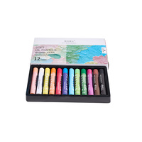 Juego de 12 Pasteles al Óleo Suaves de Colores para Estudiantes, Crayones de Dibujo de Colores Intensos No Tóxicos, Textura Suave, Materiales de Arte para Niños