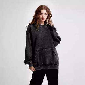2025 primavera nueva moda de calle alta Mujer de gran tamaño Anti-Pilling lavado Vintage Sudadera con capucha para exportación - Product Image 3