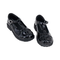 CHOOZII Chaussures habillées pour enfants personnalisées en gros, style T-bar, avec boucle classique, en cuir verni noir de qualité supérieure, pour filles, idéales pour l'école