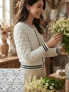 <span class=keywords><strong>Cardigan</strong></span> <span class=keywords><strong>Bianco</strong></span> Chic Francese 2026 da Donna, Maglione <span class=keywords><strong>Lungo</strong></span> a Maniche Lunghe con Bottoni in Perla e Collo a O, Elegante Cappotto Primaverile - Product Image 1