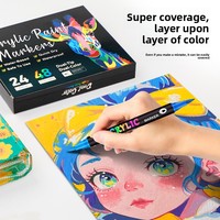 Marqueurs acryliques double face bicolores non effaçables OEM, pointe souple, empilables, opaques, pour l'art à l'école primaire