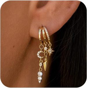 <span class=keywords><strong>Orecchini</strong></span> Pendenti Placcati Oro 18K di Alta Qualità, <span class=keywords><strong>Set</strong></span> di <span class=keywords><strong>Orecchini</strong></span> a Goccia con Zirconi in <span class=keywords><strong>Argento</strong></span> e Nappine per Donne - Product Image 1