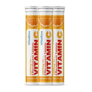 Étiquettes privées Usine GMP Suppléments vitaminiques Amélioration de l'immunité Saveur d'orange Comprimés effervescents à la vitamine C