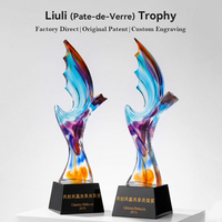 Trophée en cristal K9 aile de faucon Jadevertu en forme d'aigle, en pâte de verre, avec gravure personnalisée, récompense de reconnaissance, style sportif, coffret cadeau
