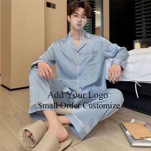 Setelan Piyama Lengan Panjang Katun Baru untuk Remaja Laki-laki - Product Image 1