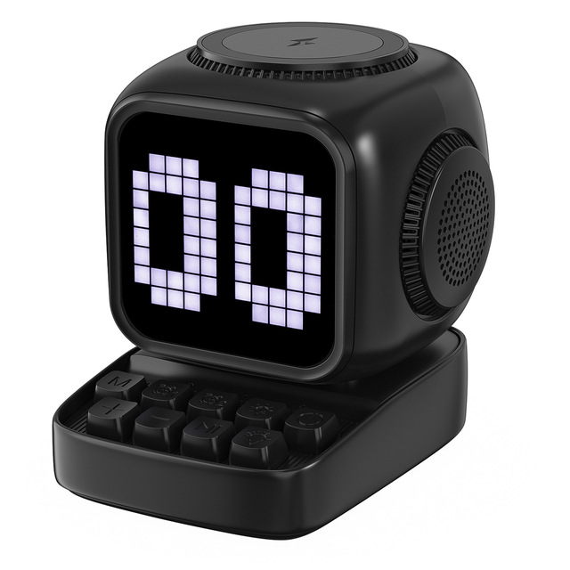 Smart Pixel Robot for V5.0 Speaker Mini Computer Magnetic Wireless Charger Alarm Clock Lithium Battery Birthday Gift