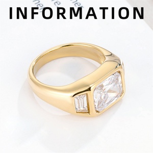Wholesale Fashion Jewelry <b>Ring</b> Women Dainty Gold Plated Stainless Steel Zircon <b>Finger</b> <b>Rings</b> for Women - Product Image 2