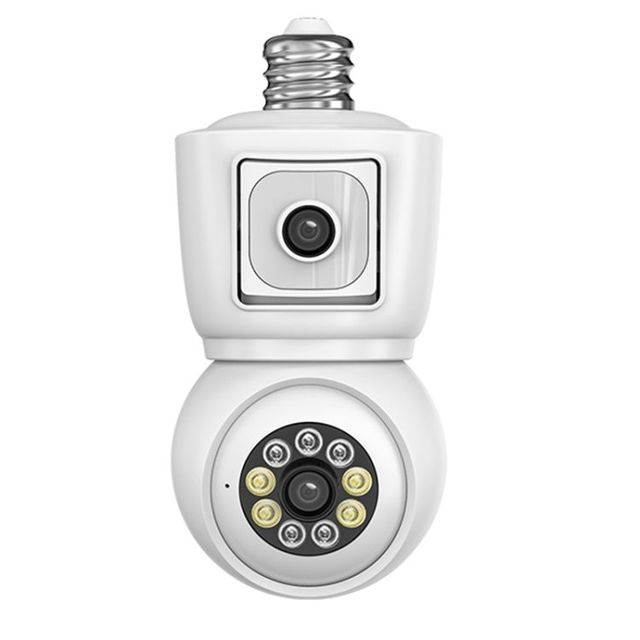 1080P 4MP Full Color Night Vision IP Cctv Camera Security Ptz Cam Two Way Audio Dual Lenses Bulb Camera With E27 Socket