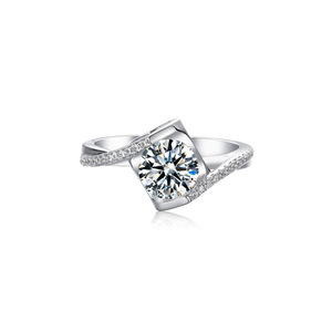 Bague <span class=keywords><strong>de</strong></span> mariage pour femme SYJ S925 en argent sterling, style européen et américain, micro-pavée, motif <span class=keywords><strong>baiser</strong></span> d'<span class=keywords><strong>ange</strong></span>, moissanite taillée diamant - Product Image 6