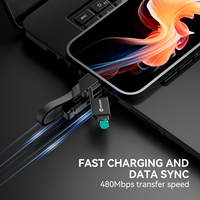 Cable de Carga VELOCHI Negro de 240w con Carga Súper Rápida, Sincronización de Datos de 480mbps, Trenzado de Nailon, 6 en 1