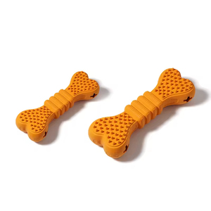 Best Selling Natural Rubber <b>Dog</b> Bone Toys Soft Teeth Cleaner Leaked Food Puzzle for Halloween Christmas Toy Feeder Manufacturer - Product Image 6