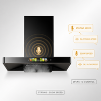 Penghisap Asap Dapur Bentuk T Miring dengan Kontrol Suara, 22 M3/menit, 470Pa, 900mm, Tenang, Tegangan Ganda, Lampu LED