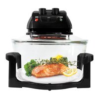 Four Halogène 10-20L avec Bol en Verre, Friteuse à Air Chaud, Cuiseur Turbo Multifonction, Cuisson Saine Sans Huile, Faire Cuire, Rôtir, Griller