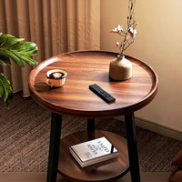 Table basse pliante traditionnelle pour salon, mobilier de maison, table d'appoint pour petit appartement, table à thé ronde pour balcon