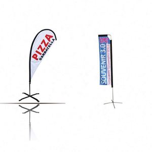 Drapeau de plage flexible à grande visibilité, type goutte d'eau, plume, lame ou bannière, pour affichage publicitaire - Product Image 1