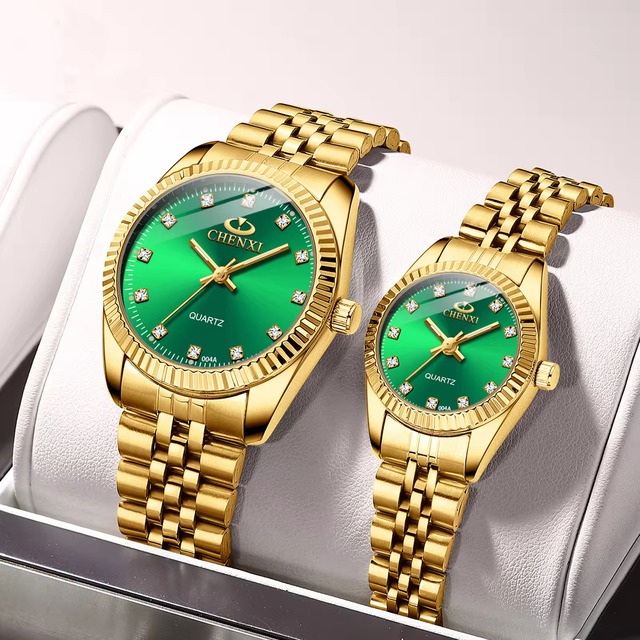 CHENXI 004A Hot Sale Lover Watch Luxury Business Stainless Steel Gold Watch Men and Women Classic Waterproof Couple Gift Watch