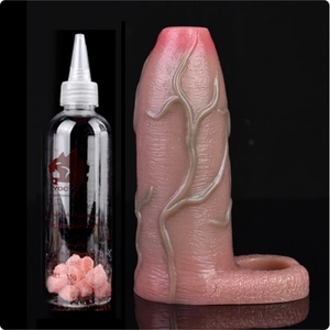 Silicone Realistic Hollow Dildo Artificial Penis Sleeve Strecthable Cock Enlargement Sex <b>Toys</b> <b>for</b> <b>Men</b> Male Masturbator - Product Image 4