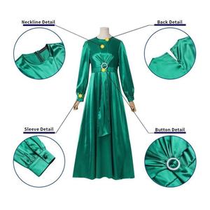 Vestido Largo Modesto con Mangas Abullonadas, Diseño de Tirantes Cruzados, Cintura Natural, Estilo Simple Ecológico, Color Sólido para Dubái, Musulmán, <span class=keywords><strong>Cabaya</strong></span> - Product Image 6