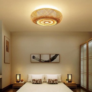Bamboo Ceiling Light Led Three <b>Headed</b> Chandelier For Home Living Room Bedroom Zen <b>Style</b> Nordic Minimalist Design - Product Image 2